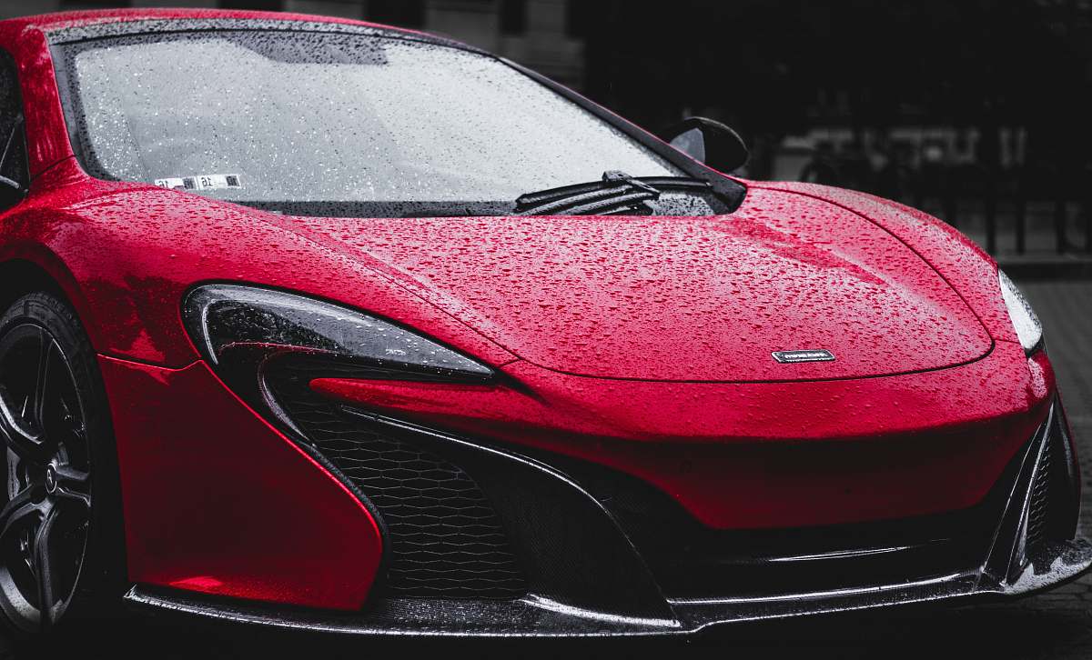 sports car red sports car hood red
